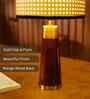 Table Lamp Rio Collection 19.5" Mango Wood Lamp With Natural Rattan Shade
