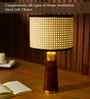 Table Lamp Rio Collection 19.5" Mango Wood Lamp With Natural Rattan Shade