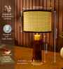 Table Lamp Rio Collection 19.5" Mango Wood Lamp With Natural Rattan Shade
