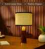 Table Lamp Rio Collection 19.5" Mango Wood Lamp With Natural Rattan Shade