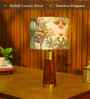 Table Lamp Rio Collection 19.5" Mango Wood Lamps Shade, With Jungle Tales Shadefor Home Decoration