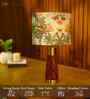 Table Lamp Rio Collection 19.5" Mango Wood Lamps Shade, With Jungle Tales Shadefor Home Decoration