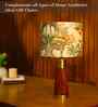 Table Lamp Rio Collection 19.5" Mango Wood Lamps Shade, With Jungle Tales Shadefor Home Decoration
