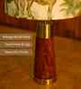 Table Lamp Rio Collection 19.5" Mango Wood Lamps Shade, With Jungle Tales Shadefor Home Decoration
