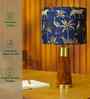 Table Lamp Rio Collection 19.5" Mango Wood Table Lamps Shade Savanna Blues Fabric Shade For Home Decoration For Home Decoration