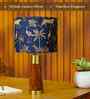 Table Lamp Rio Collection 19.5" Mango Wood Table Lamps Shade Savanna Blues Fabric Shade For Home Decoration For Home Decoration