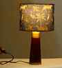 Table Lamp Rio Collection 19.5" Mango Wood Table Lamps Shade Savanna Blues Fabric Shade For Home Decoration For Home Decoration