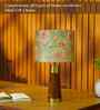 Table Lamp Rio Collection 19.5" With Persian Flowers Mango Silk Shade For Home Decoration
