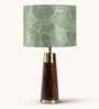 Table Lamp Rio Collection 19.5 Mango Wood Lamps Shade With Lily Leaves Mango Silk Shade For Home Decoration