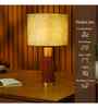 Table Lamp Rio Collection 19.5 Mango Wood Lamps Shade With Lily Leaves Mango Silk Shade For Home Decoration