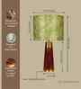Table Lamp Rio Collection 19.5 Mango Wood Lamps Shade With Lily Leaves Mango Silk Shade For Home Decoration