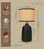 Table Lamps  Black Metal Base With Rattan Fabric Lampshade 21"For Home Decoration