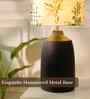Table Lamps Black Metal Base With Green Tropical Fabric Lampshade 21" For Home Decoration
