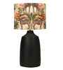 Table Lamps Black Metal Base With Jungle Tale Fabric Lampshade 21" For Home Decoration