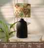 Table Lamps Black Metal Base With Jungle Tale Fabric Lampshade 21" For Home Decoration