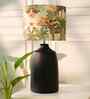 Table Lamps Black Metal Base With Jungle Tale Fabric Lampshade 21" For Home Decoration
