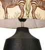Table Lamps Black Metal Base With Jungle Tale Fabric Lampshade 21" For Home Decoration