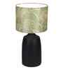 Table Lamps Black Metal Base With Mango Silk Lily Leaves Fabric Lampshade 21" For Home Decoration