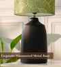 Table Lamps Black Metal Base With Mango Silk Lily Leaves Fabric Lampshade 21" For Home Decoration