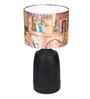 Table Lamps Black Metal Base With Mharani Fabric Lampshade 21" For Home Decoration