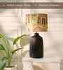 Table Lamps Black Metal Base With Mharani Fabric Lampshade 21" For Home Decoration