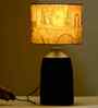 Table Lamps Black Metal Base With Mharani Fabric Lampshade 21" For Home Decoration