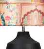 Table Lamps Black Metal Base With Mharani Fabric Lampshade 21" For Home Decoration