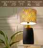 Table Lamps Black Metal Base With Orange Zebra Fabric Lampshade 21" For Home Decoration