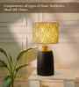 Table Lamps Black Metal Base With Orange Zebra Fabric Lampshade 21" For Home Decoration