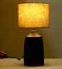 Table Lamps Black Metal Base With Silk Persian Flower Fabric Lampshade 21" For Home Decoration