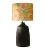 Table Lamps Black Metal Base With Silk Persian Flower Fabric Lampshade 21" For Home Decoration