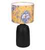 Table Lamps Black Metal Base With Yellow Victorian Fabric Lampshade 21" For Home Decoration
