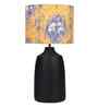 Table Lamps Black Metal Base With Yellow Victorian Fabric Lampshade 21" For Home Decoration