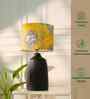 Table Lamps Black Metal Base With Yellow Victorian Fabric Lampshade 21" For Home Decoration