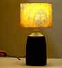 Table Lamps Black Metal Base With Yellow Victorian Fabric Lampshade 21" For Home Decoration