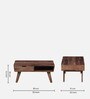 Tabor Sheesham Wood Coffee Table In Rustic Teak Finish