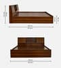 Tahara Queen Size Bed in Virola Wood Finish with Box Storage & Headboard Storage