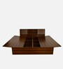 Tahara Queen Size Bed in Virola Wood Finish with Box Storage & Headboard Storage