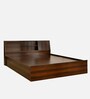 Tahara Queen Size Bed in Virola Wood Finish with Box Storage & Headboard Storage