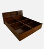 Tahara Queen Size Bed in Virola Wood Finish with Box Storage & Headboard Storage