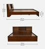 Tahara Queen Size Bed in Virola Wood Finish with Headboard Storage
