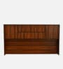Tahara Queen Size Bed in Virola Wood Finish with Headboard Storage