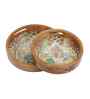 Taj Mahal Garden Wooden Tray Set   Mughal Art Design (Set of 2)