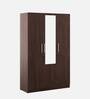 Takashi 3 Door Wardrobe in Regato Walnut Finish with Mirror & Lock