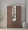 Takashi 3 Door Wardrobe in Regato Walnut Finish with Mirror & Lock