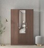 Takashi 3 Door Wardrobe in Regato Walnut Finish with Mirror & Lock