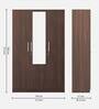 Takashi 3 Door Wardrobe in Regato Walnut Finish with Mirror & Lock