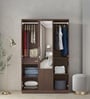 Takashi 3 Door Wardrobe in Regato Walnut Finish with Mirror & Lock