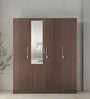 Takashi 4 Door Wardrobe in Regato Walnut Finish with Drawer