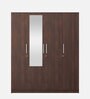 Takashi 4 Door Wardrobe in Regato Walnut Finish with Drawer